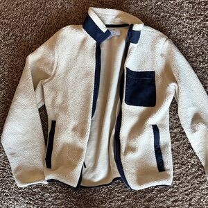 Men’s Old Navy Cream and Black Fleece Jacket